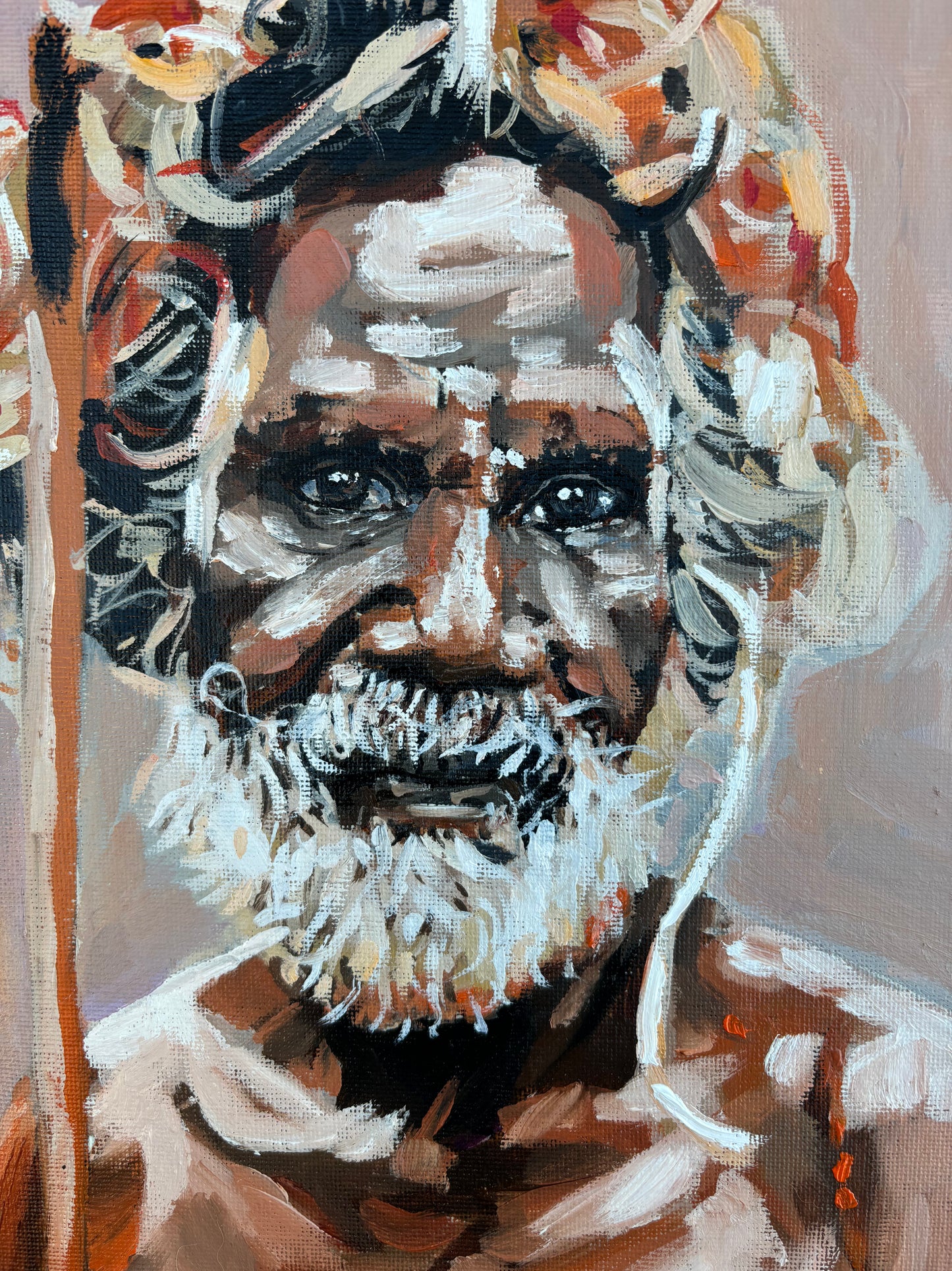 ‘Indigenous Australian’ oil on canvas board.