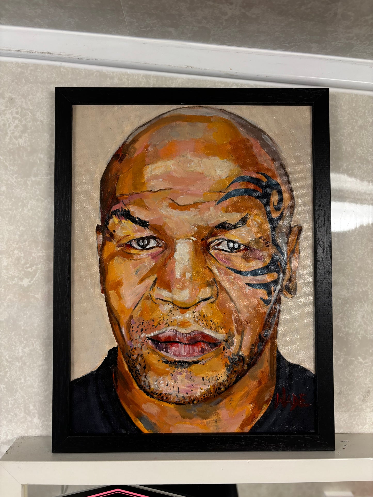 ‘Mike Tyson’ oil on canvas. Framed